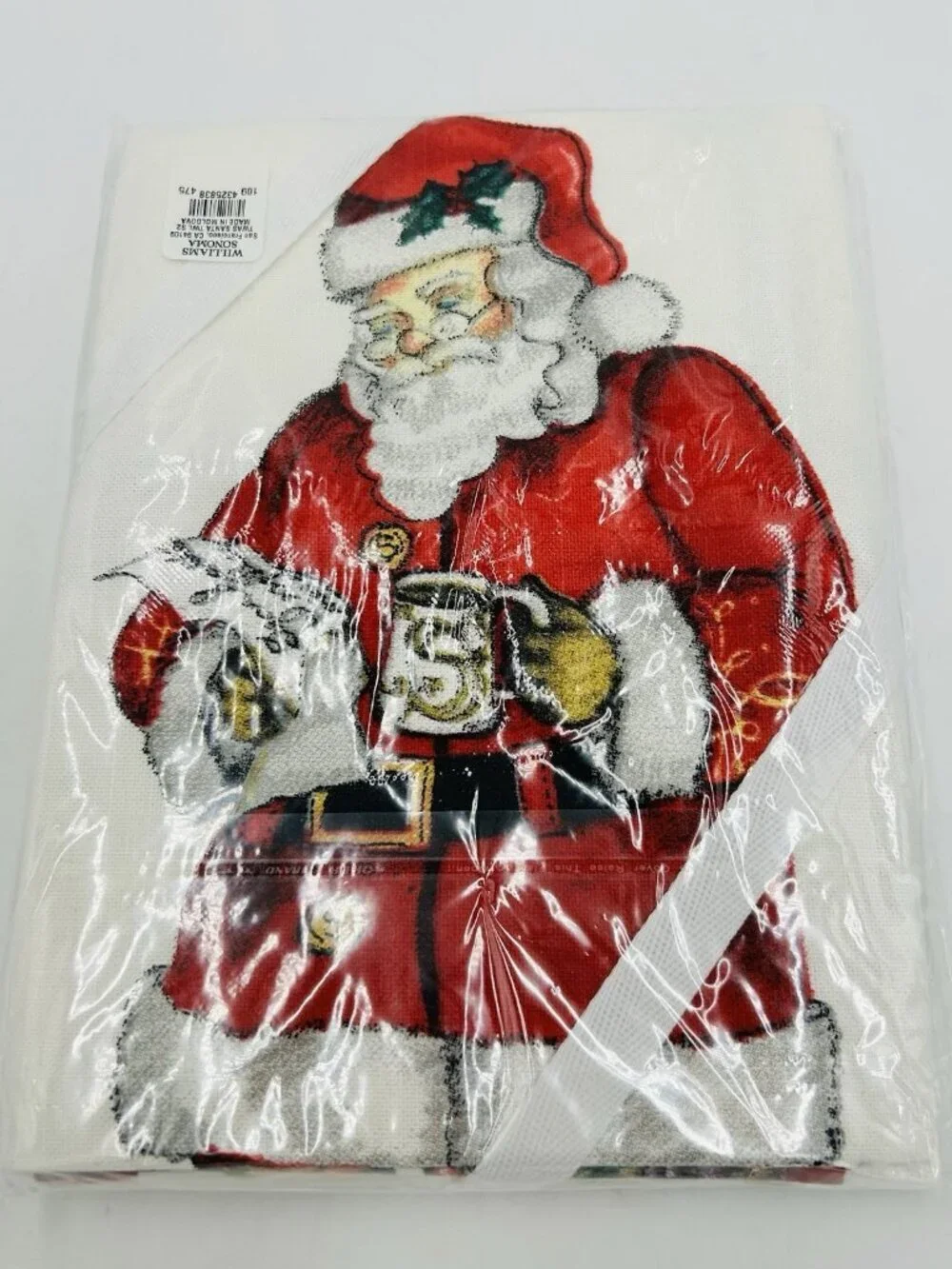Williams Sonoma Twas the Night Tea Towels Set of 2 Christmas Santa NEW